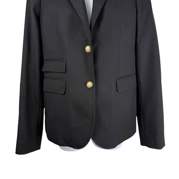 J. Crew Jacket Womens 4 Tall Black Schoolboy Blazer Wool Academia Quiet Luxury - Picture 3 of 10